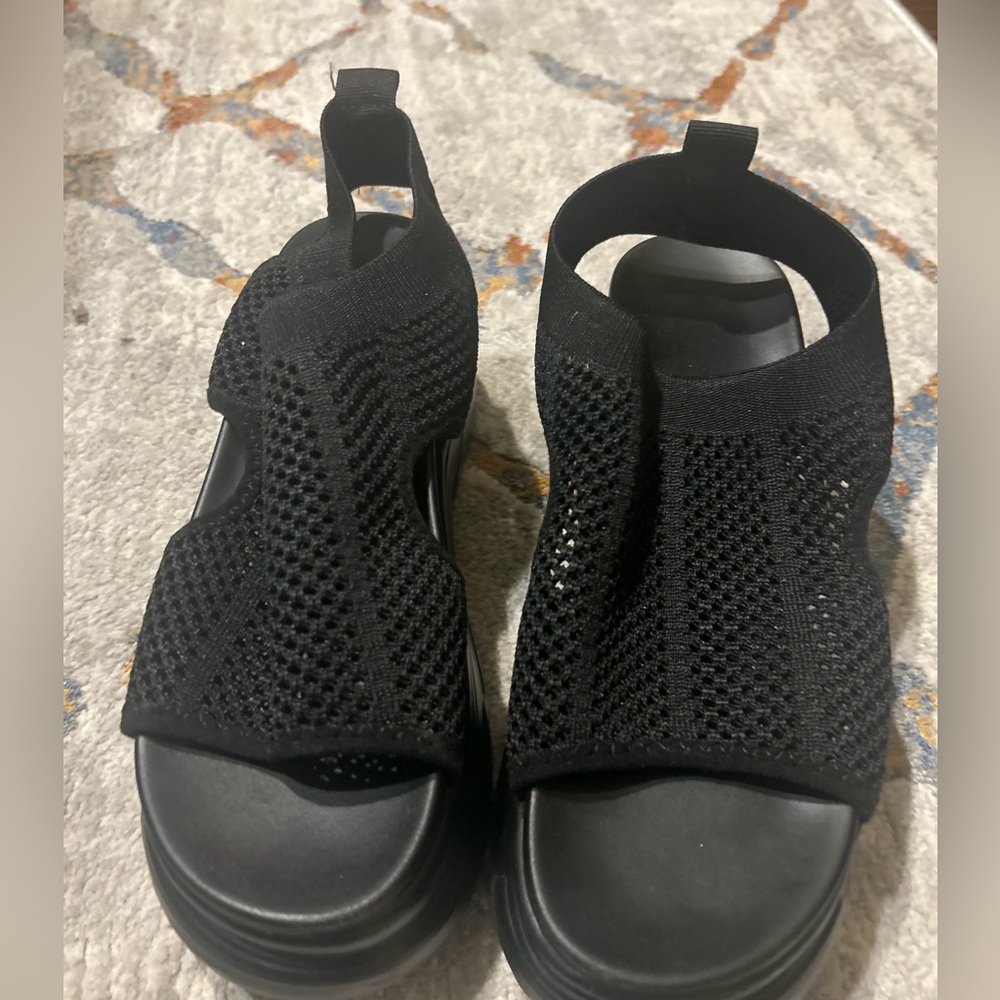 Black Mesh Women's Sandals